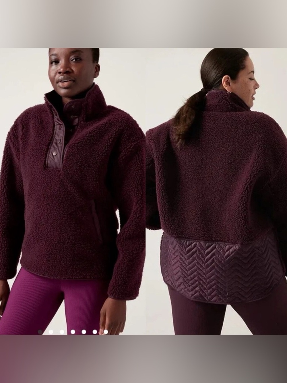 Athleta Sherpa Fleece Pullover Oversized Fit Size S